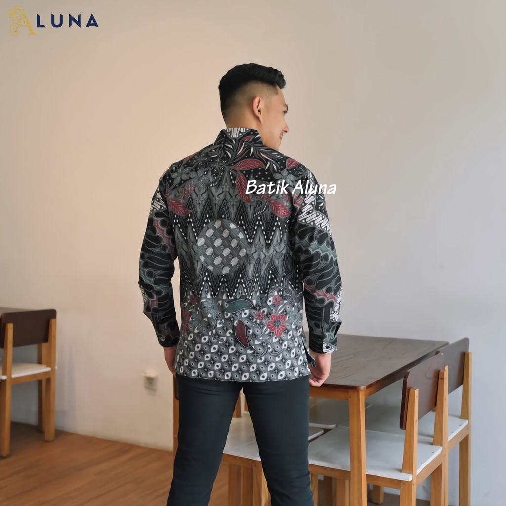 BATIK PREMIUM ALUNA LENGAN PANJANG REGULAR EXCLUSIVE KEMEJA BATIK PRIA PREMIUM SOLO MODERN PCW 103