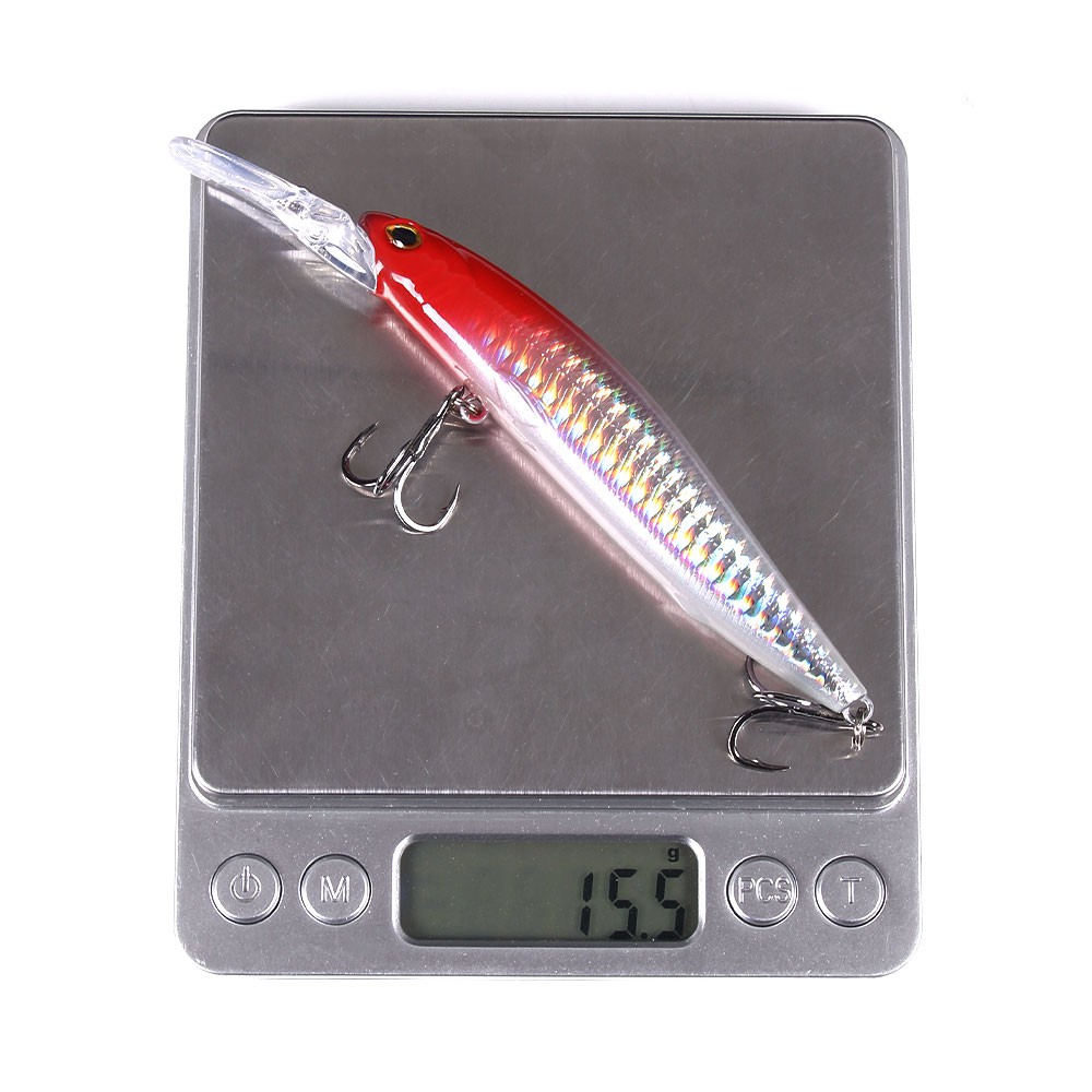 Hengjia 1pcs Casting Minnow Tenggelam Ikan Kecil 13cm 15.5g Magnet Memancing Umpan Laser Fishing Lures Buatan Plastik Keras Untuk Memancing