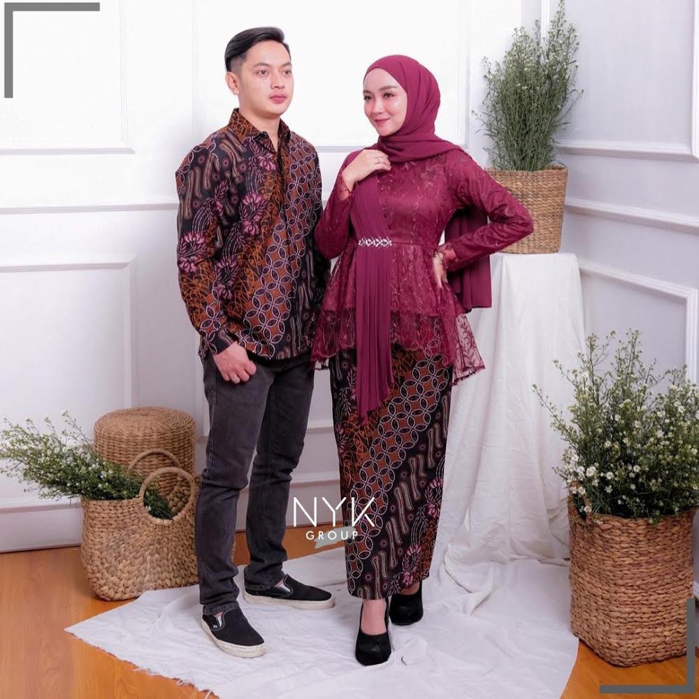 SPESIAL PROMO NEW COLLECTION | NYK BATIK - BATIK COUPLE KRESNA SLENDANG PAYET HOMEMADE MARON