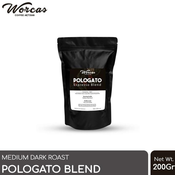 

Kopi- WORCAS Kopi Pologato Espresso Blend 200 Gram - KOPI BIJI -Biji-Kopi.