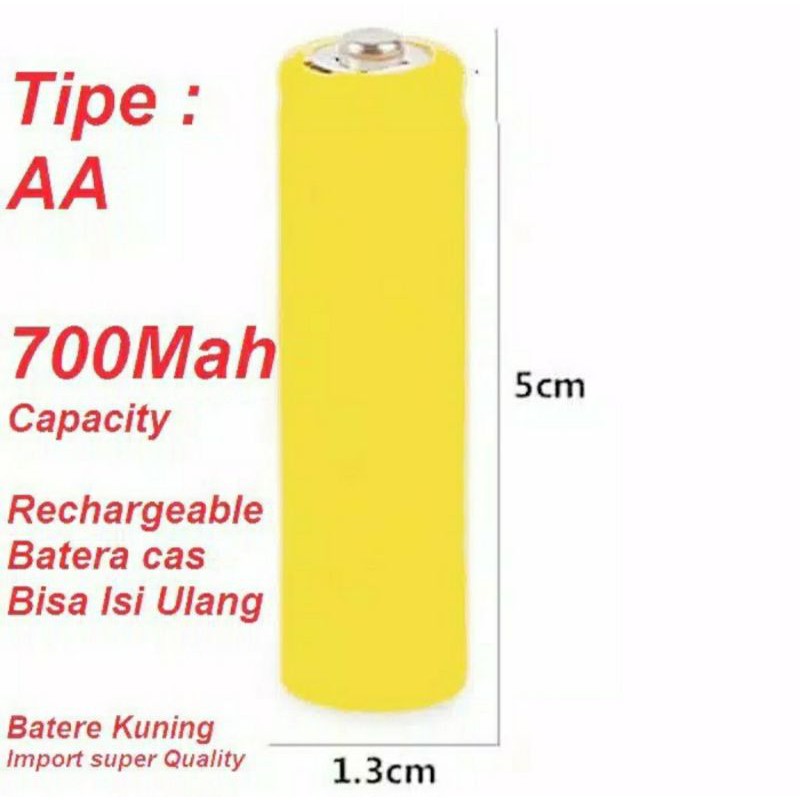 Batrei Baterai Cas AA A2/ AAA A3 700mAh 1.2volt