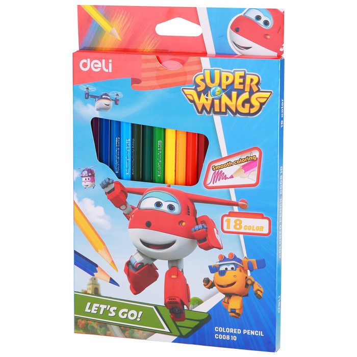 

Deli | Pensil Warna (Color Pencil) Super Wings 18 warna | EC00810