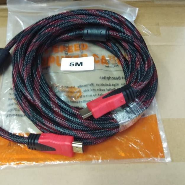 RESTOCK LAGI-253  kabel hdmi 5m laptop ke led tv / 5 meter ( hdmi to hdmi )