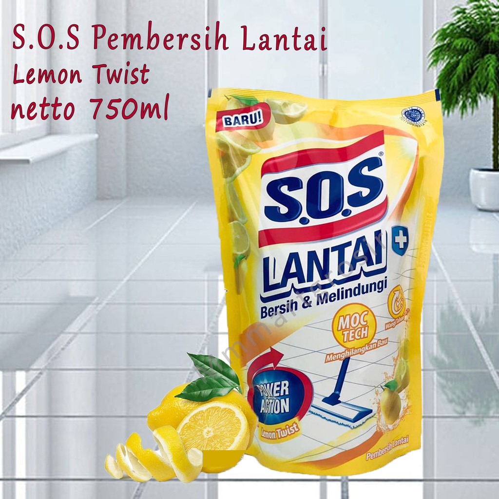 S.O.S Lantai / Pembersih Lantai / Power Action / Lemon Twist / 750ml