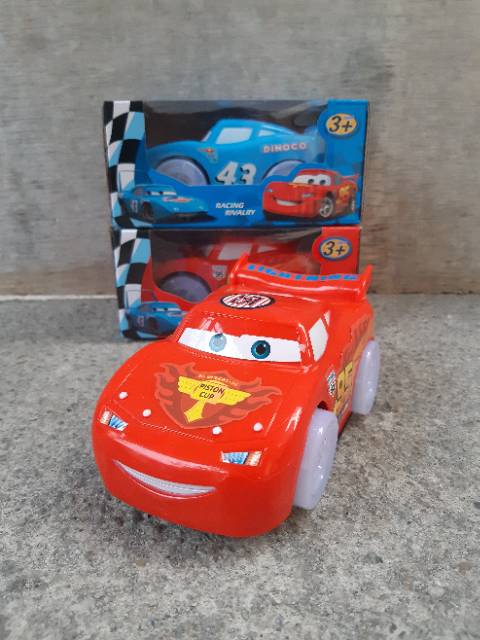 Mainan Mobil Cars Bump Go Baterai Lighting McQueen Anak Batre Edukatif