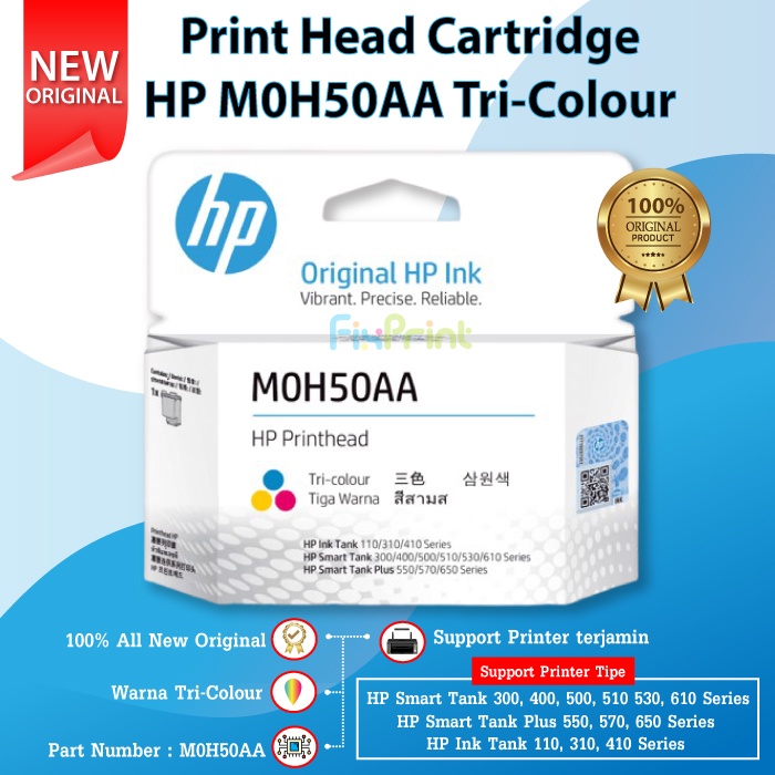 PrintHead Print Head Cartridge HP M0H51AA Black / M0H50AA Tri Colour Printer HP InkTank 115 315 415 series SmartTank 300 400 series
