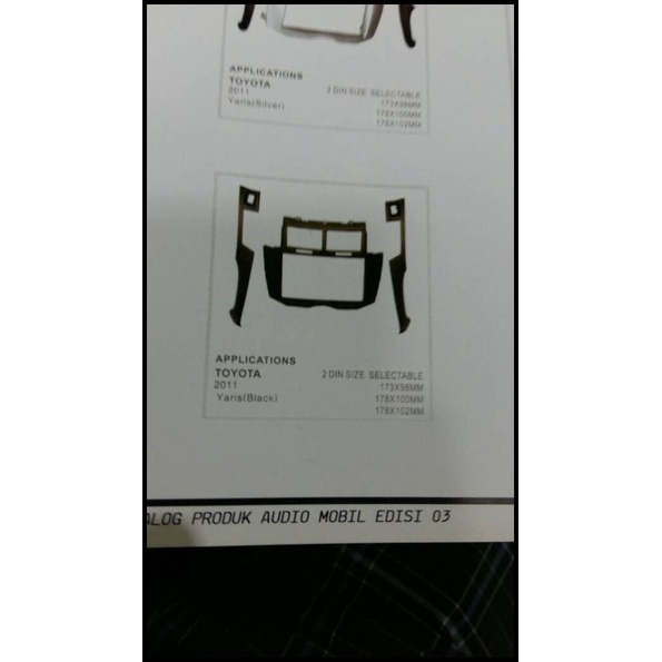 Frame Tv Mobil Yaris Lama/Frame Yaris