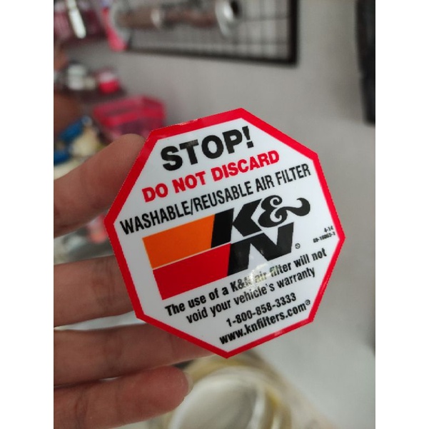 

stiker kn sticker k&n octagon printing laminasi tahan air