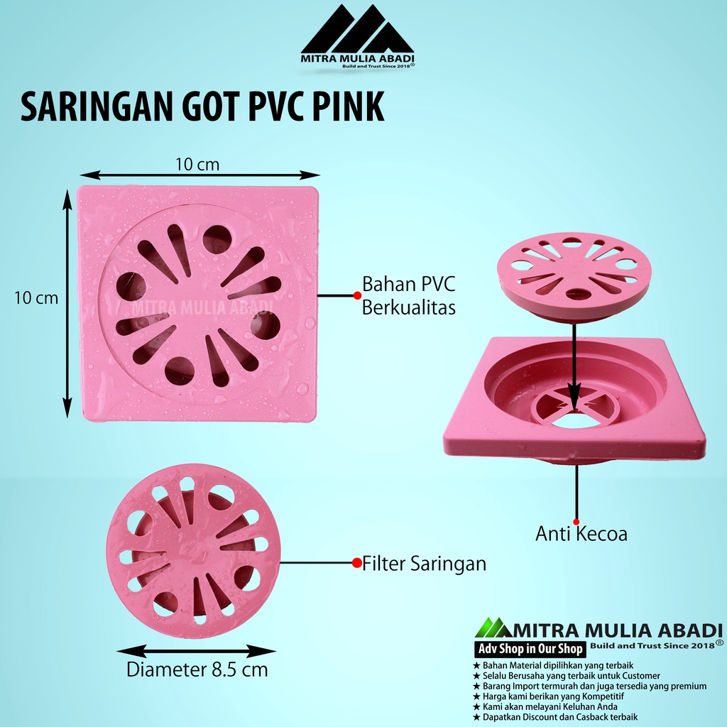 Saringan Got Plastik PVC 4inc / Saringan Got Kamar Mandi / Floor Drain