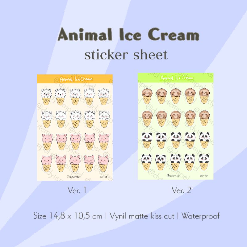 

Sticker sheet hewan | @dytempel