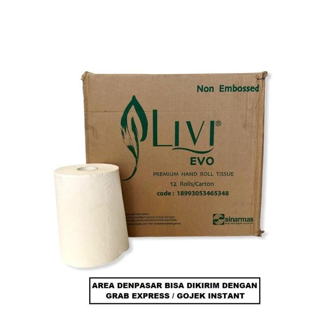 Produk Unggulan] Tisu LIVI Hand Roll Non Embossed 1 Box isi 12 Rolls Pengering Tangan