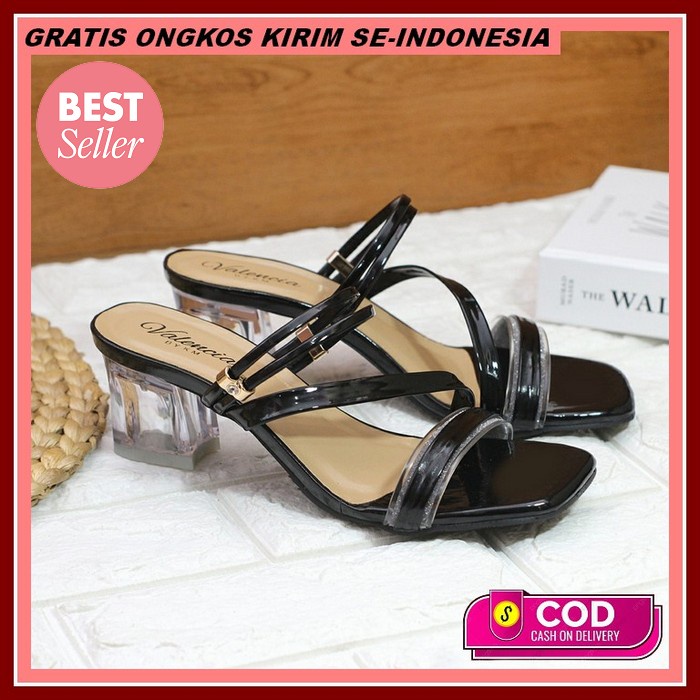 Heels 3Cm 7Cm Sandal Slop Kekinian Kerja D5W7 Premium 5Cm Hak Tinggi K Sandal Heels Kaca Wanita Stra