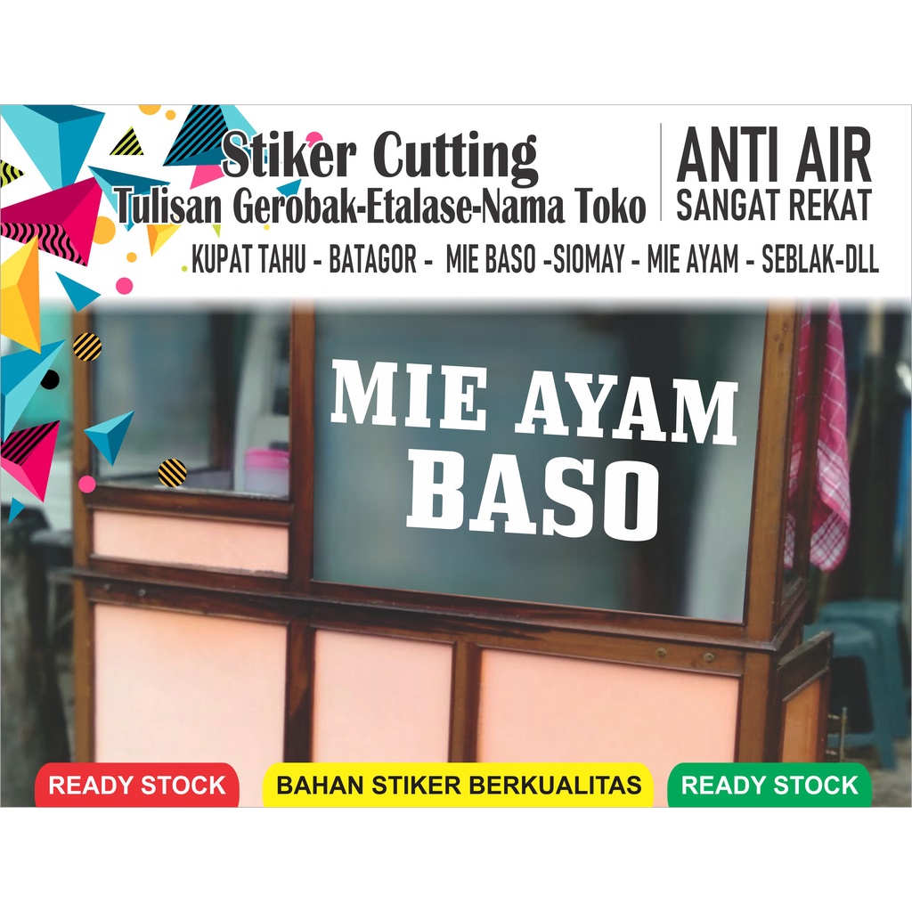 STIKER  GEROBAK MIE AYAM BASO