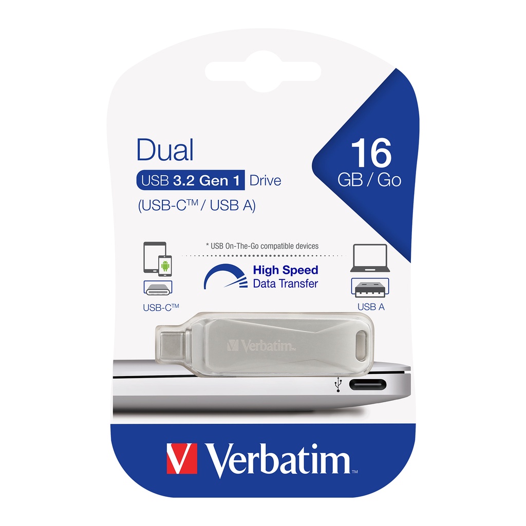 Flashdisk OTG Verbatim Store n Go 16GB USB 3.0 Gen1 Type C 3.2 - 66749