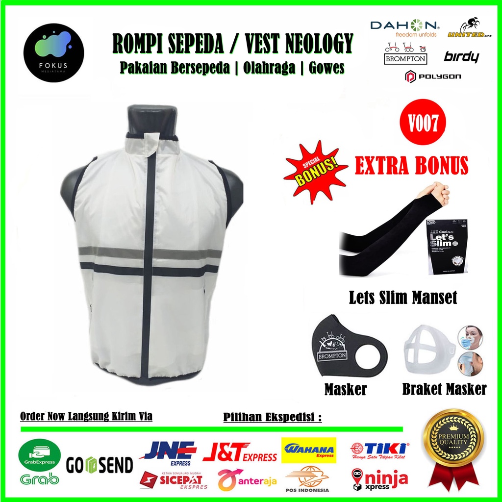 Rompi Sepeda Lipat Jaket Olahraga Windbreaker Unisex - V007