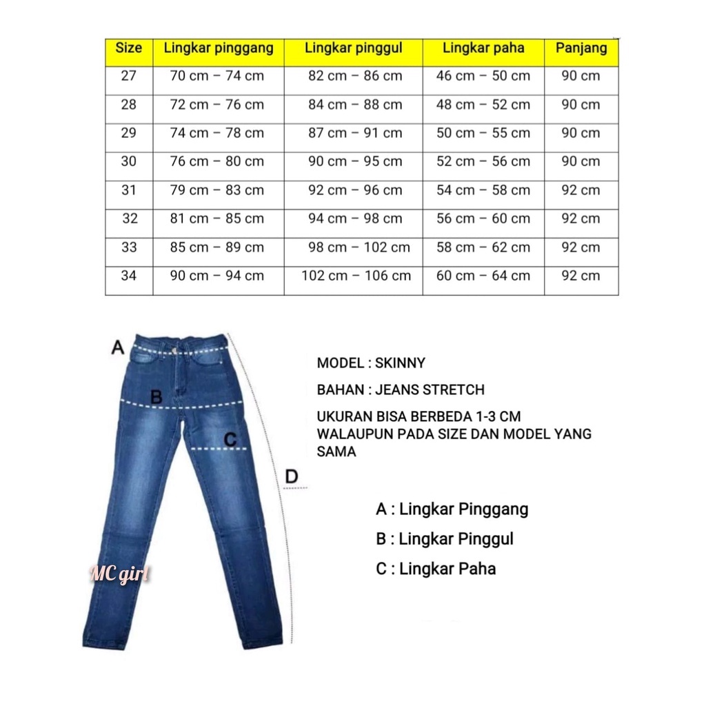 ( Size 27 - 34 ) Celana Jeans Panjang Sobek Garis Wanita / Celana Jeans Skinny Ripped Tembus Cewek / Celana Denim Pensil Koyak Tidak Ada Lapisan / Lepis Pants Riped Cewe Lgo