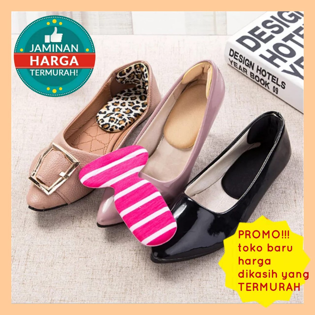 1 PasangInsole T-shape / Sol Sepatu Tumit / Insole Sepatu Pelindung Tumit / Ganjalan Sepatu Kebesaran ts01