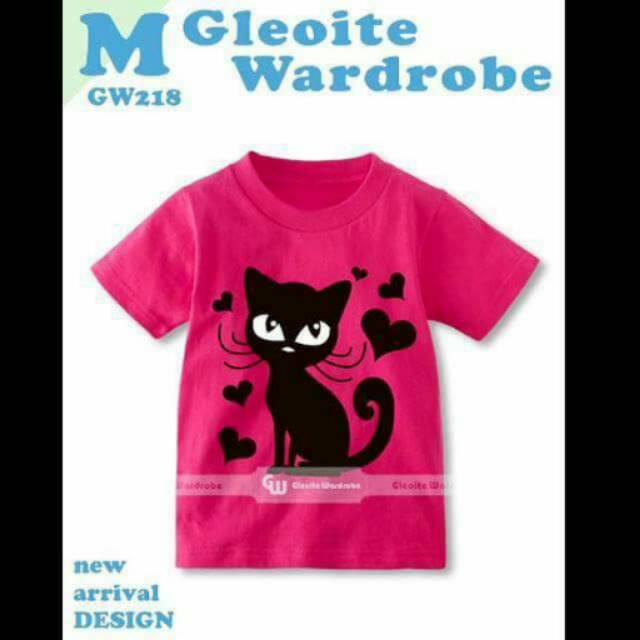 Atasan Kaos Anak Cewek T-shirts Kids Cat Lovers