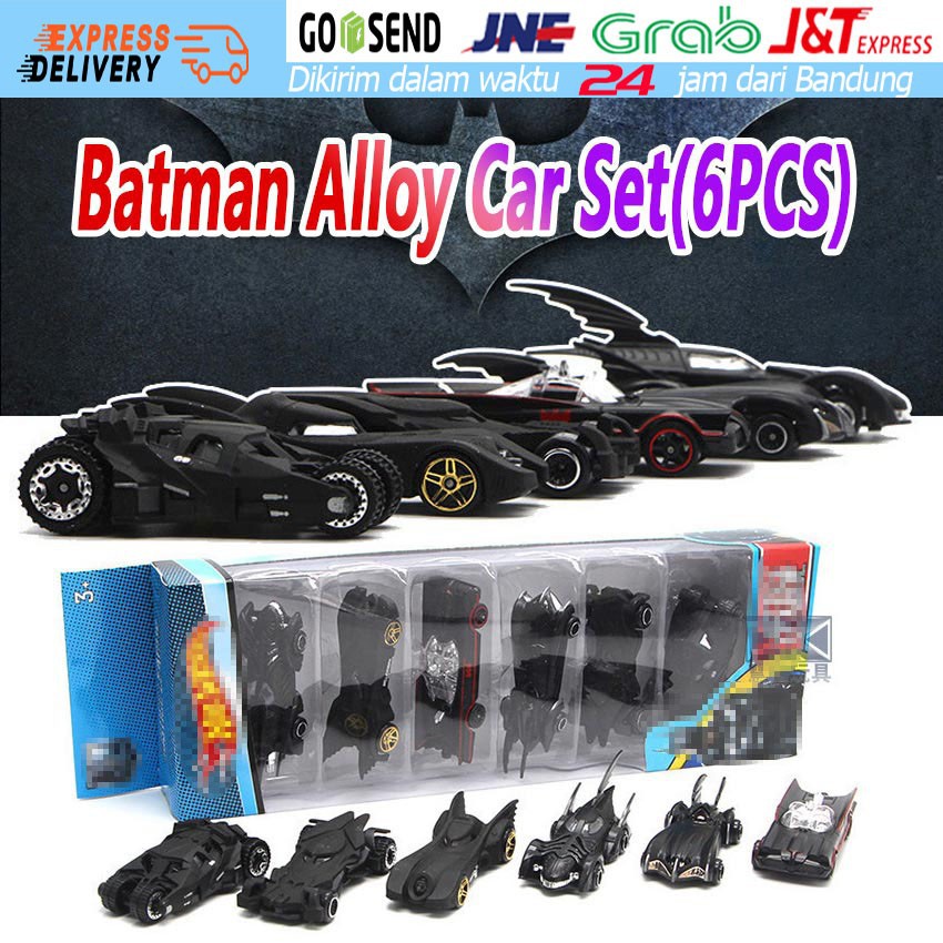 Hot Wheels ORIGINAL 6 Pcs Batman Diecast Mainan Koleksi Anak Mainan Mobil Laki Laki Alloy Car Set