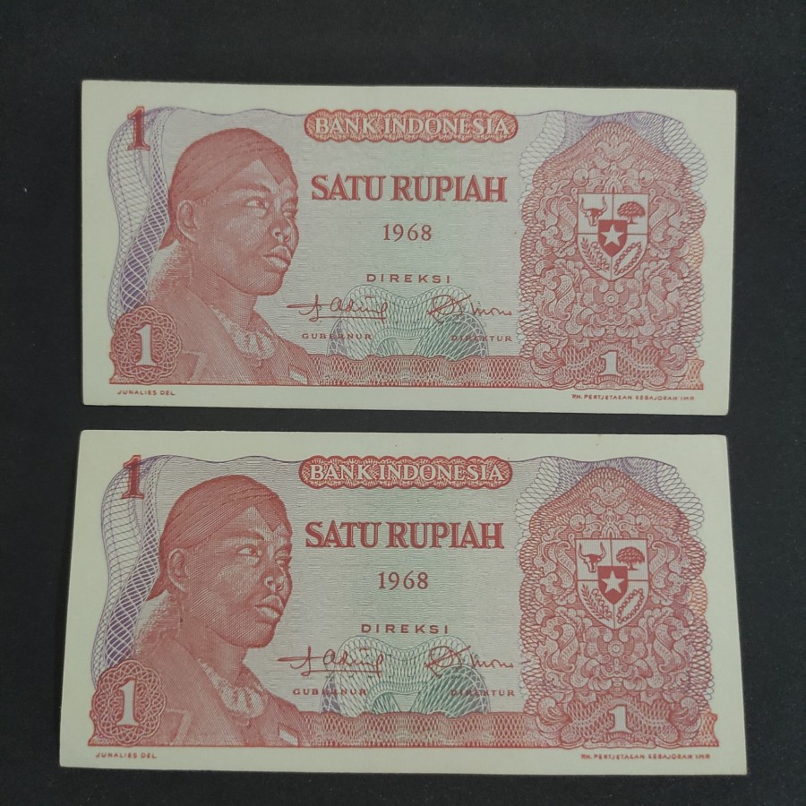 Uang Kuno 1 Rupiah Seri Sudirman 1968 AUNC