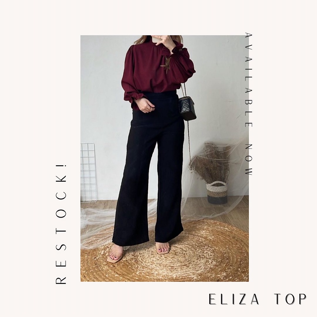 Eliza Top - Blouse Atasan Wanita Lengan Panjang Bahan Mexicola