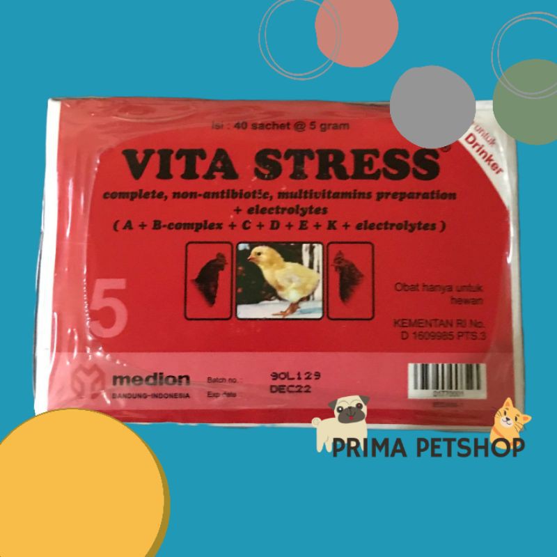 VITA STRESS KOTAK ISI 40 SACHET 5G Vitamin unfuk ayam stress