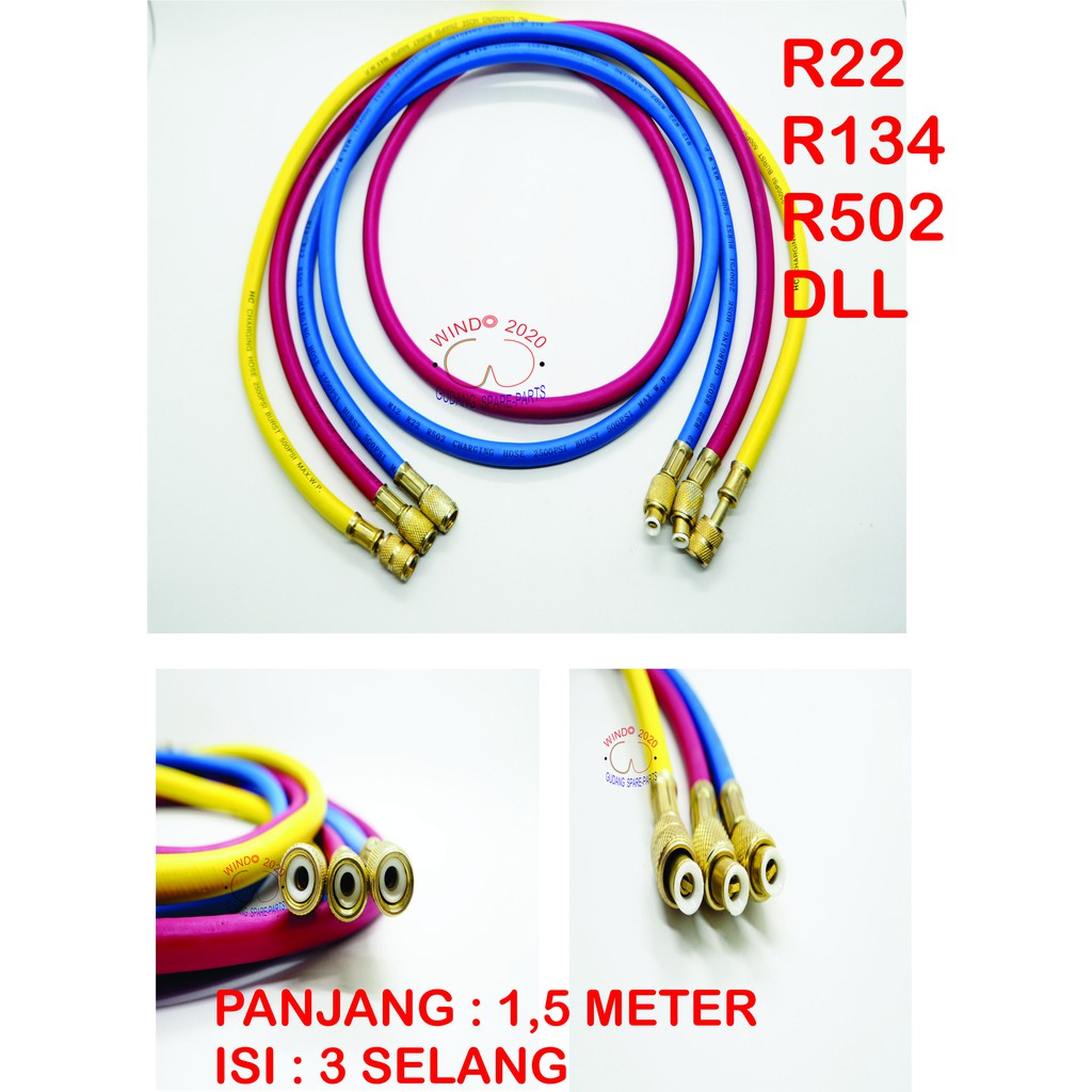 SELANG MANIFOLD SET | SELANG MANIFOLD R22 1.5METER | SELANG ANALIZER | SELANG ANALISER