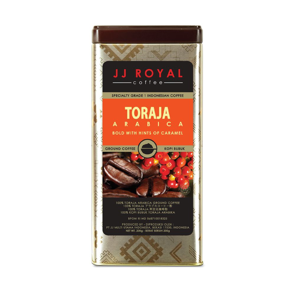 

JJ Royal Coffee Toraja Arabica Ground-Kopi Bubuk Tin 200 Gr Termurah