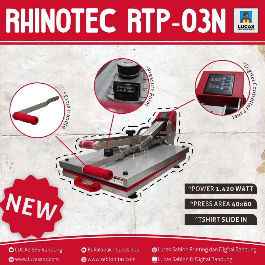 Mesin Heat Press Rhinotec RTP-03N