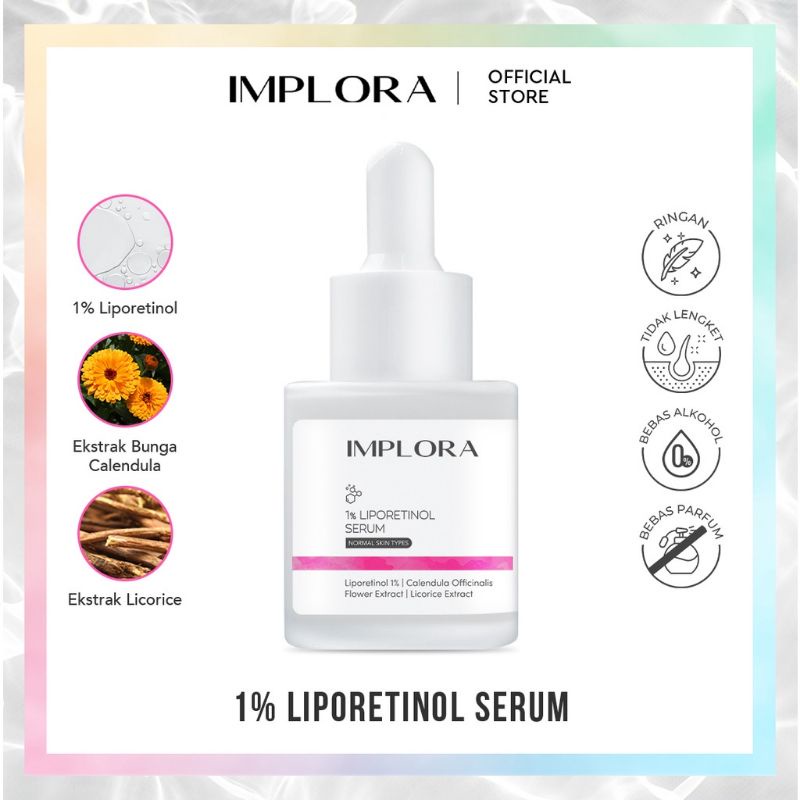 Implora Serum Wajah Gold / Acne / Luminous/Peeling/Bakuchiol/ Midnight/ DNA Salmon/ Hydrating/ Liporetinol/ Birdnest