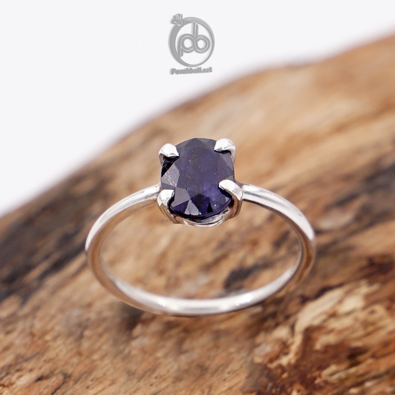 Cincin Perak Wanita Silver 925 Asli Blue Safir Natural Safiraya