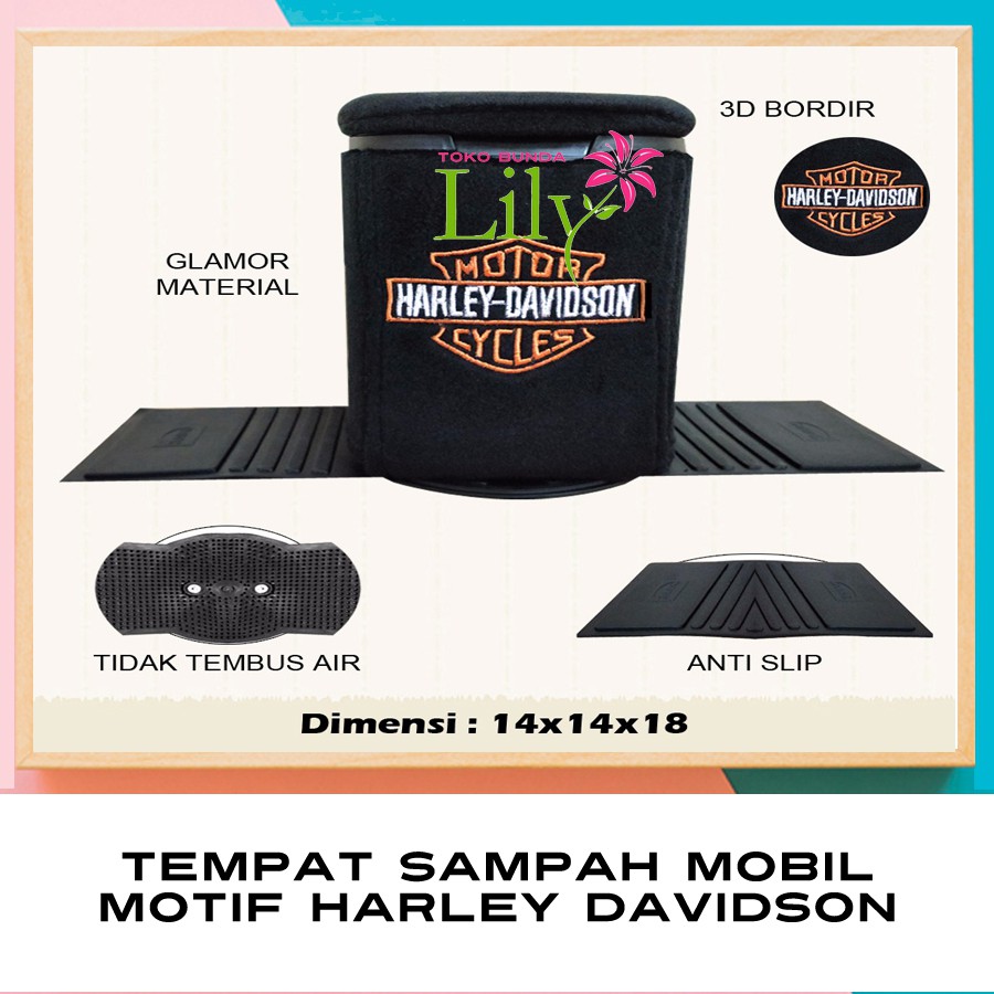 Tempat Sampah Mobil Motif Harley Davidson / Aksesoris Harley Davidson