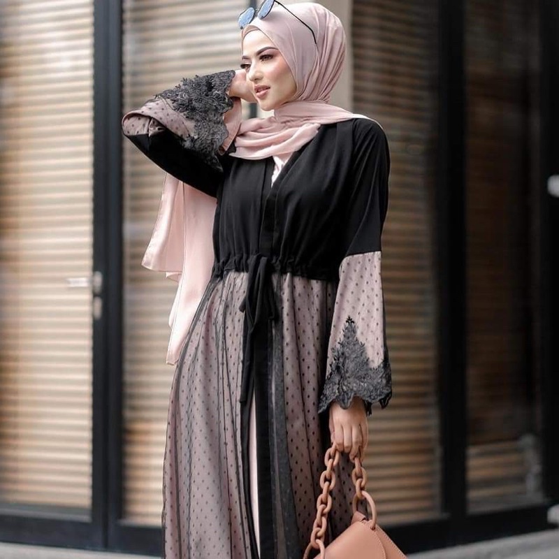 DRESS ABAYA PESTA SYAR’I DUBAI 02 NAHLA MEYDA CANTIK ELEGAN MURAH COD