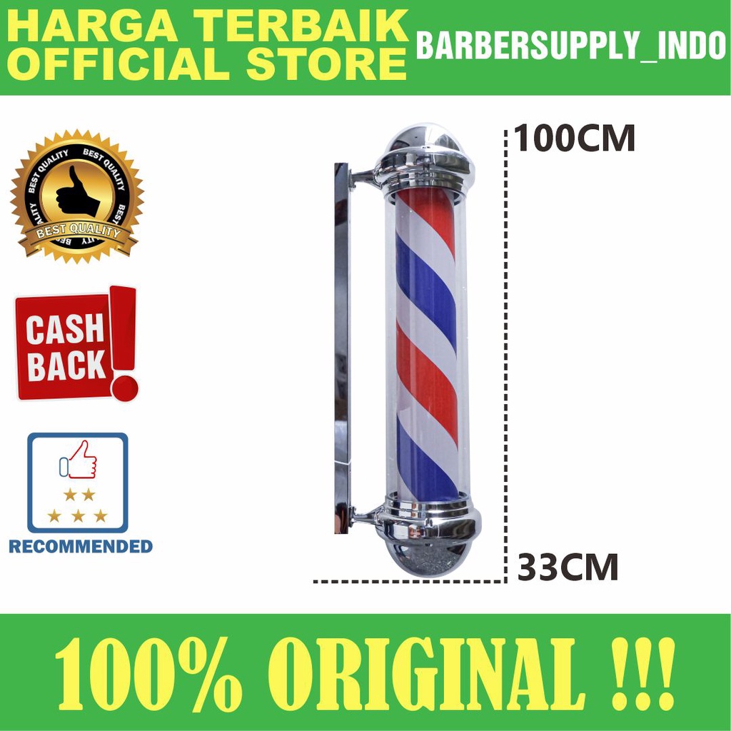 Barber pole Lampu Barbershop Barber Pole Premium 110CM