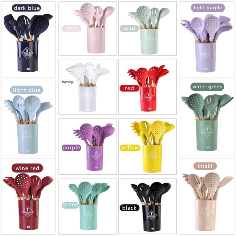 Silicone Kitchen Utensils Set / spatula / sutil / kitchen set tritu