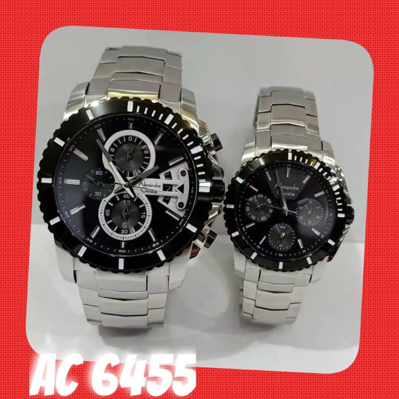 Alexandre Christie AC 6455 Black Silver Couple