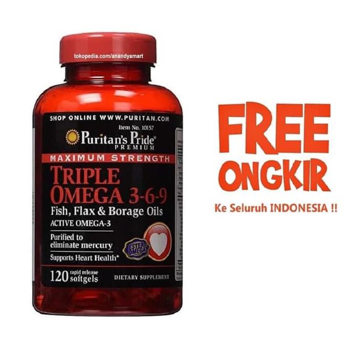 Puritan's Puritan Maximum Strength Triple Omega 3-6-9 369 3 6 9 120 Sg TERLARIS