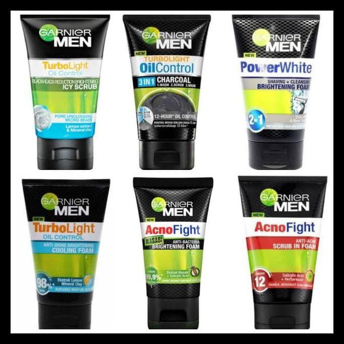 GARNIER Men Turbo Light Oil Control Cooling | Acno Fight Anti Acne | Perawatan Wajah Pria by AILIN