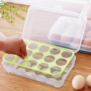 Kotak telur tempat ayam egg box 15 lubang sekat organizer storage kulkas jumbo dapur masakan bumbu A