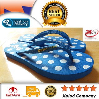  Sandal  Jepit Swallow  Wanita Polkadot  Ukuran 10 Sandal  