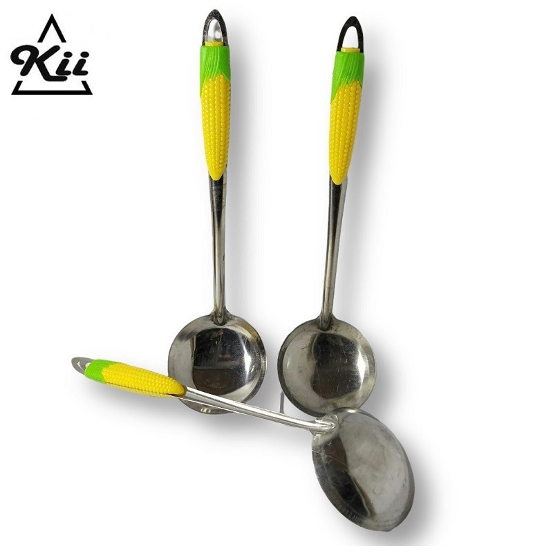 Spatula Soup Stainless - Centong Sayur Motif Jagung - Sendok Sup