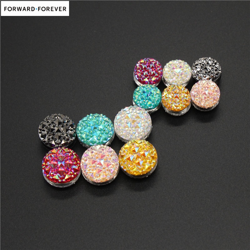 12pcs Bros Magnetik Bentuk Bulat Aksen Berlian Imitasi Warna Campur Ukuran Kecil M10068-12
