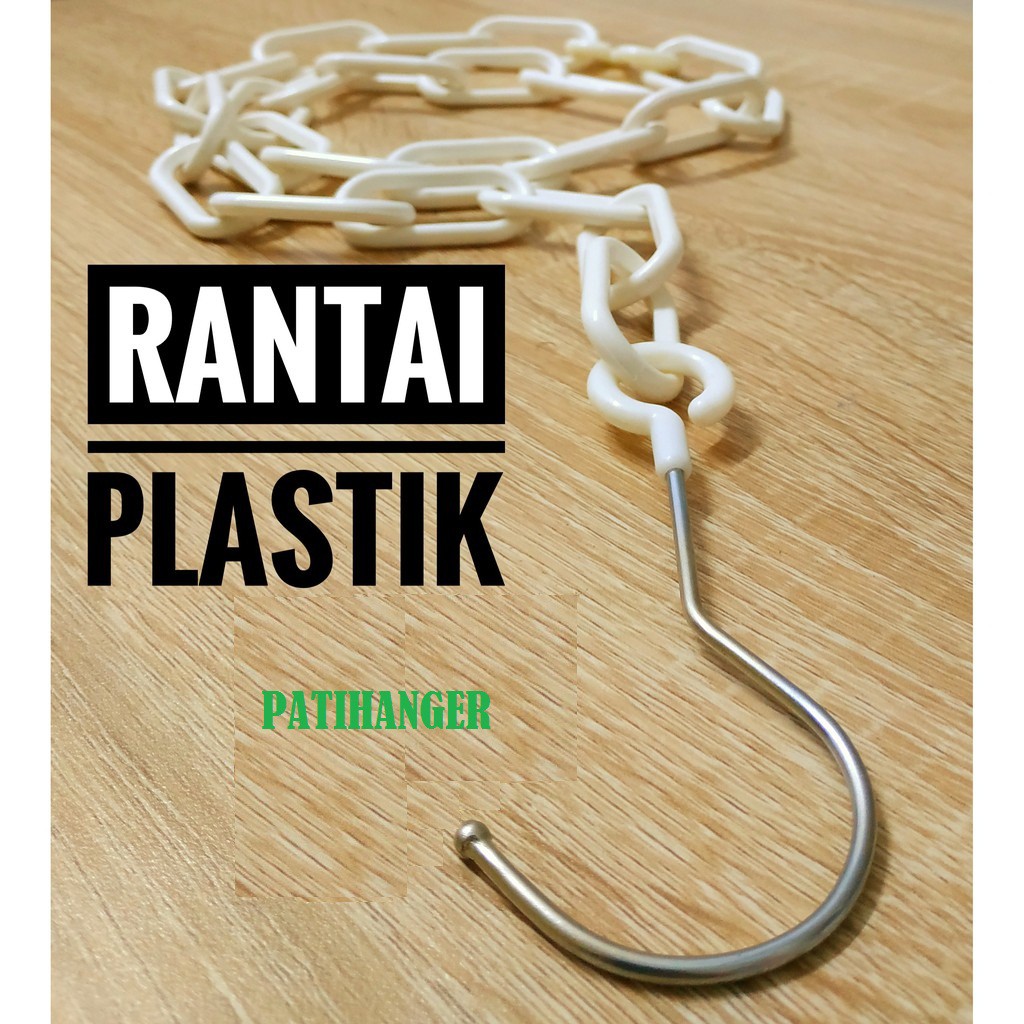 Rantai Plastik Gantungan Baju Putih dan Pink