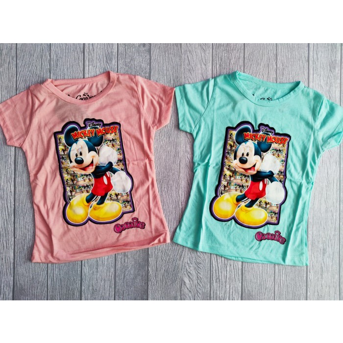 Kaos Anak Perempuan Nyala Baju Karakter Cewek Lol Mickey Minnie Mouse Lampu Coco Ice