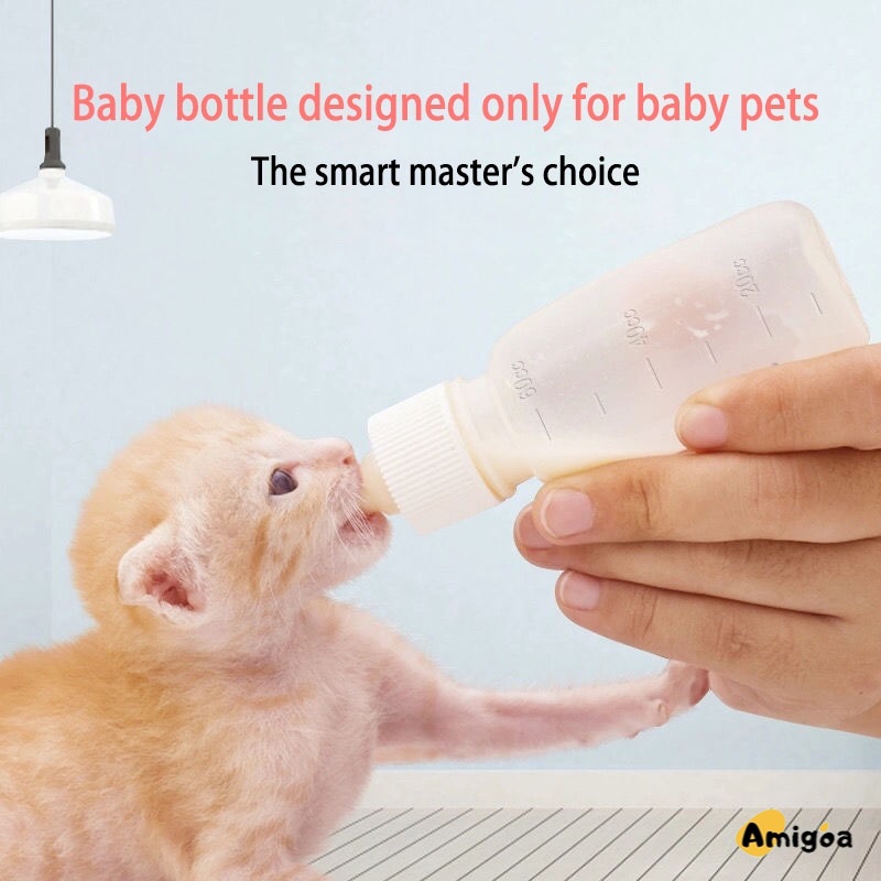 60Ml Botol Silikon Hewan Peliharaan Dot Kucing Botol Susu Anjing Kitten Perlindungan Dan Keamanan Lingkungan - AG2