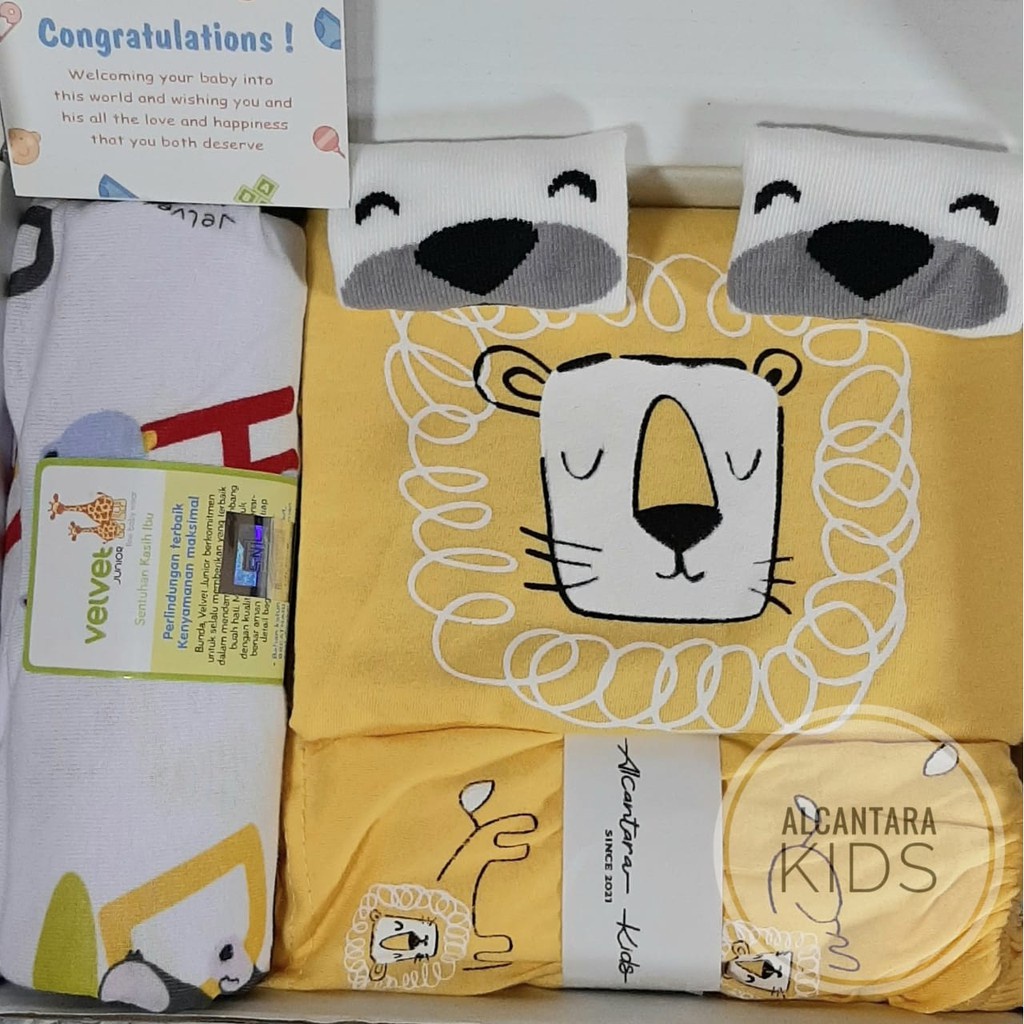 Hampers Bayi VELVET JUNIOR Kado Lahiran Hampers Baby Hampers Bayi Perempuan Laki Laki Hampers Baby Velvet Junior Termurah-HAMPERS LION