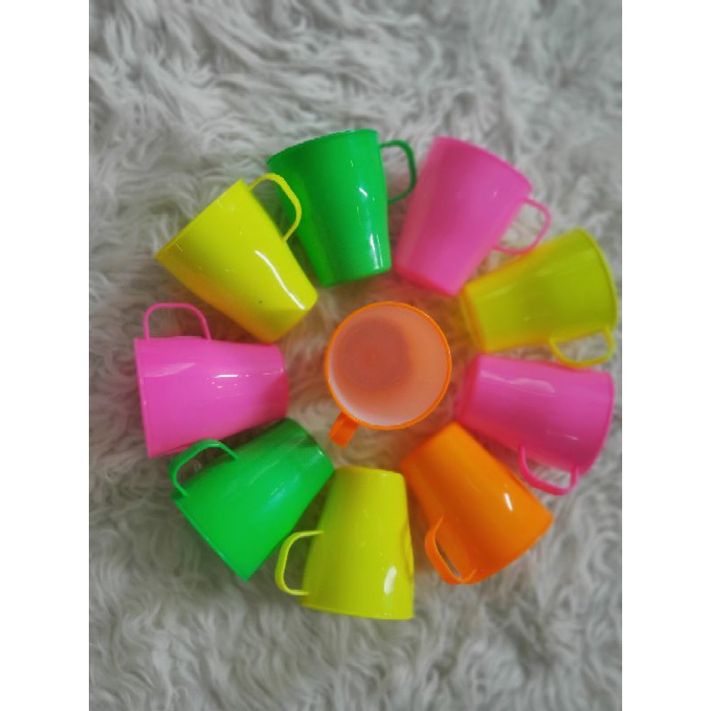 gelas plastik calista gunma,cangkir plastik murah warna warni gelas gagang food grade