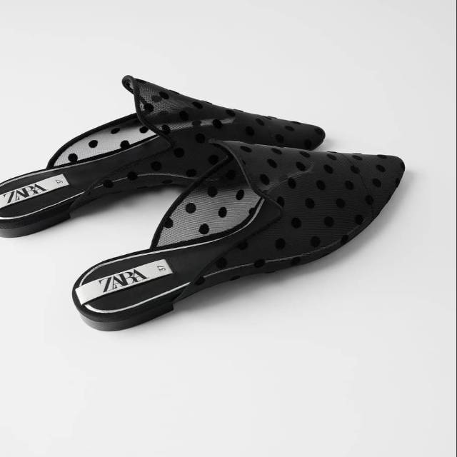 Sandal Zara Polkadot Mesh Mules