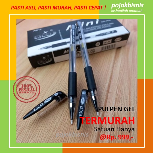 1 BOX PULPEN GEL 0.5mm / BALLPOINT / BOLPOINT GEL ESCO ISI 12 PCS