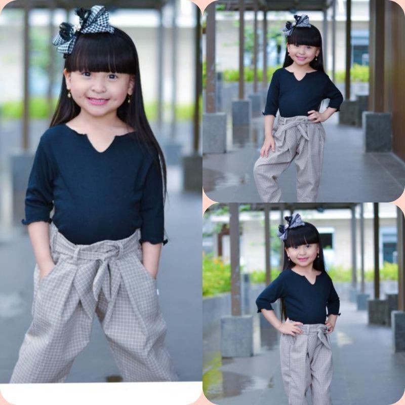 KAOS RUFFLE ANAK PEREMPUAN | ATASAN ANAK BAHAN KAOS RIB | KAOS RIB ANAK POLOS